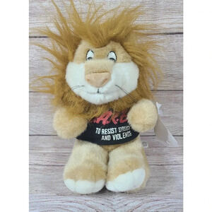 Vintage D.A.R.E Plush Daren Lion Stuffed Animal To Resist Drugs And Violence 8"
